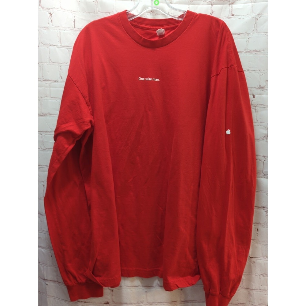Apple Store Employee T shirt Christmas long sleeve XL One Wise Man men women